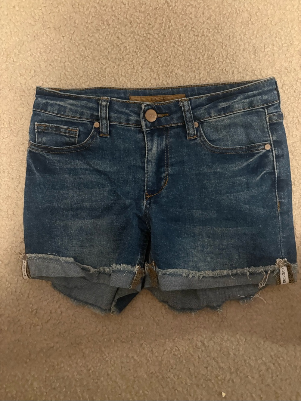 Joe's Jeans Blue Distressed Roll-Hem Denim Shorts youth girls